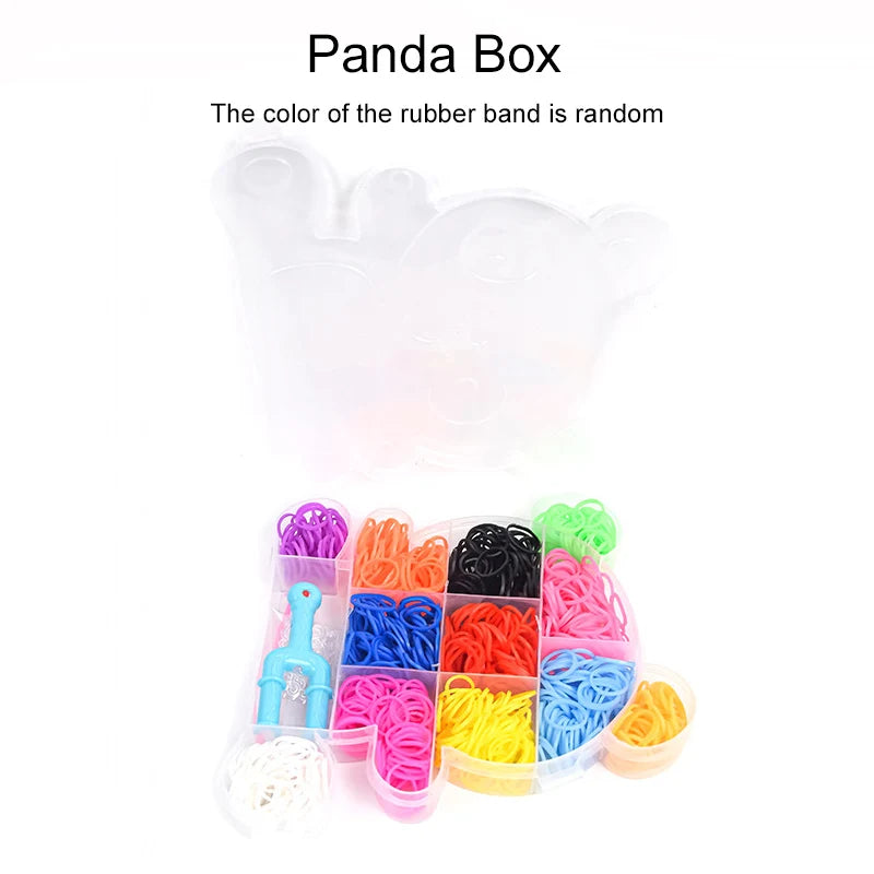 Rope Weaving Kit with Cute Storage Box Handicrafts Friendship Bracelet Making Rubber Band DIY Material Pack Loom Bands Kit TMZ