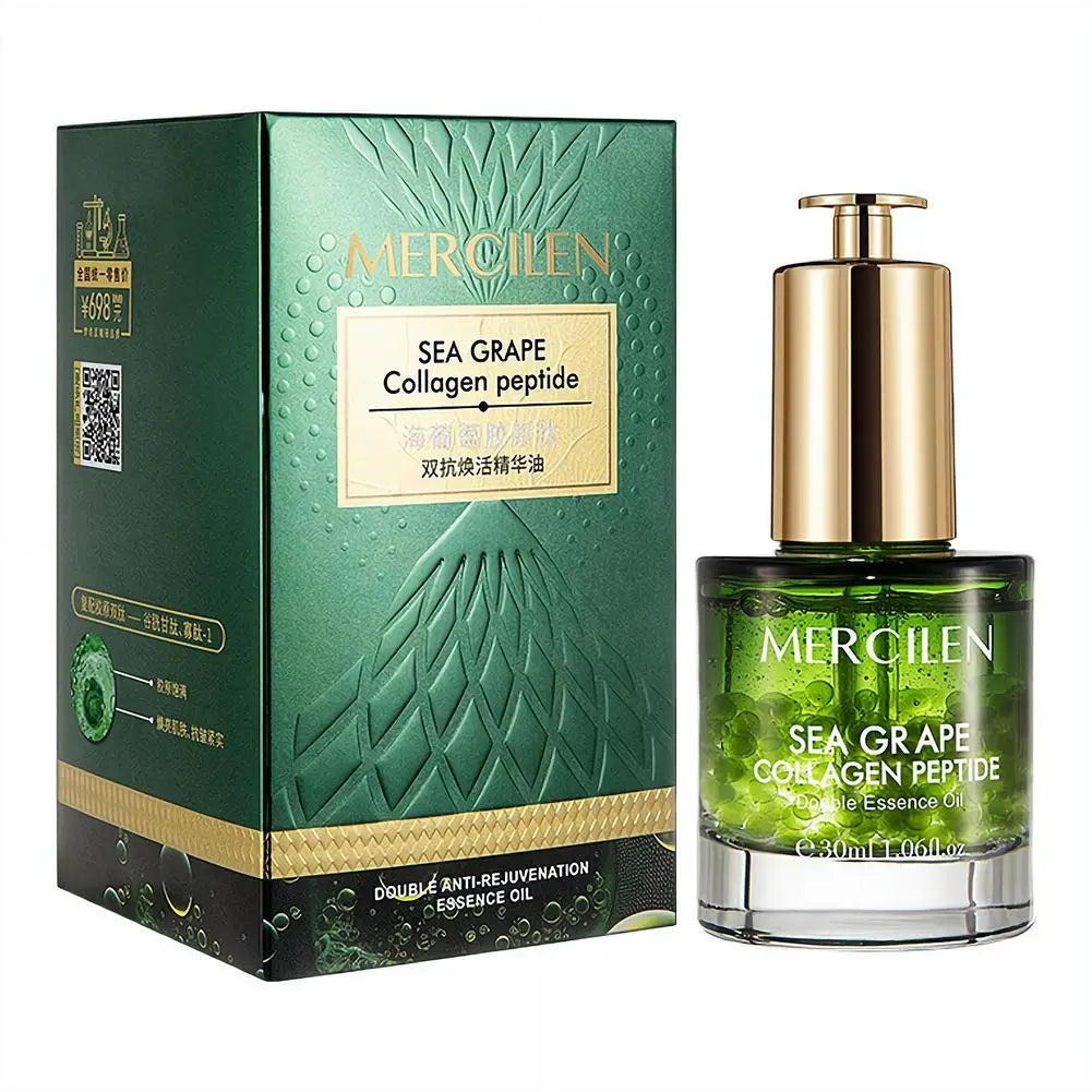 Sea Grape Collagen Peptide Double Essence Oil Facial Care Tightening Moisturizing Brightening Face Serum Korean skin care