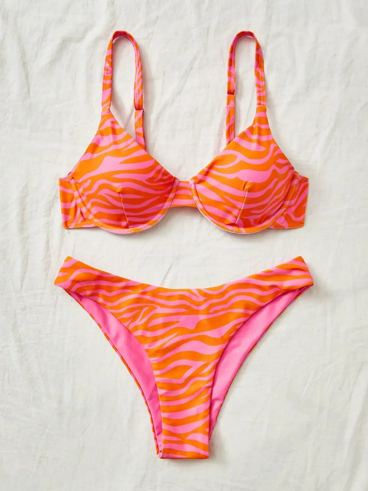 New summer vacation leopard print bikini set, summer vacation beach swimming bikini setcv