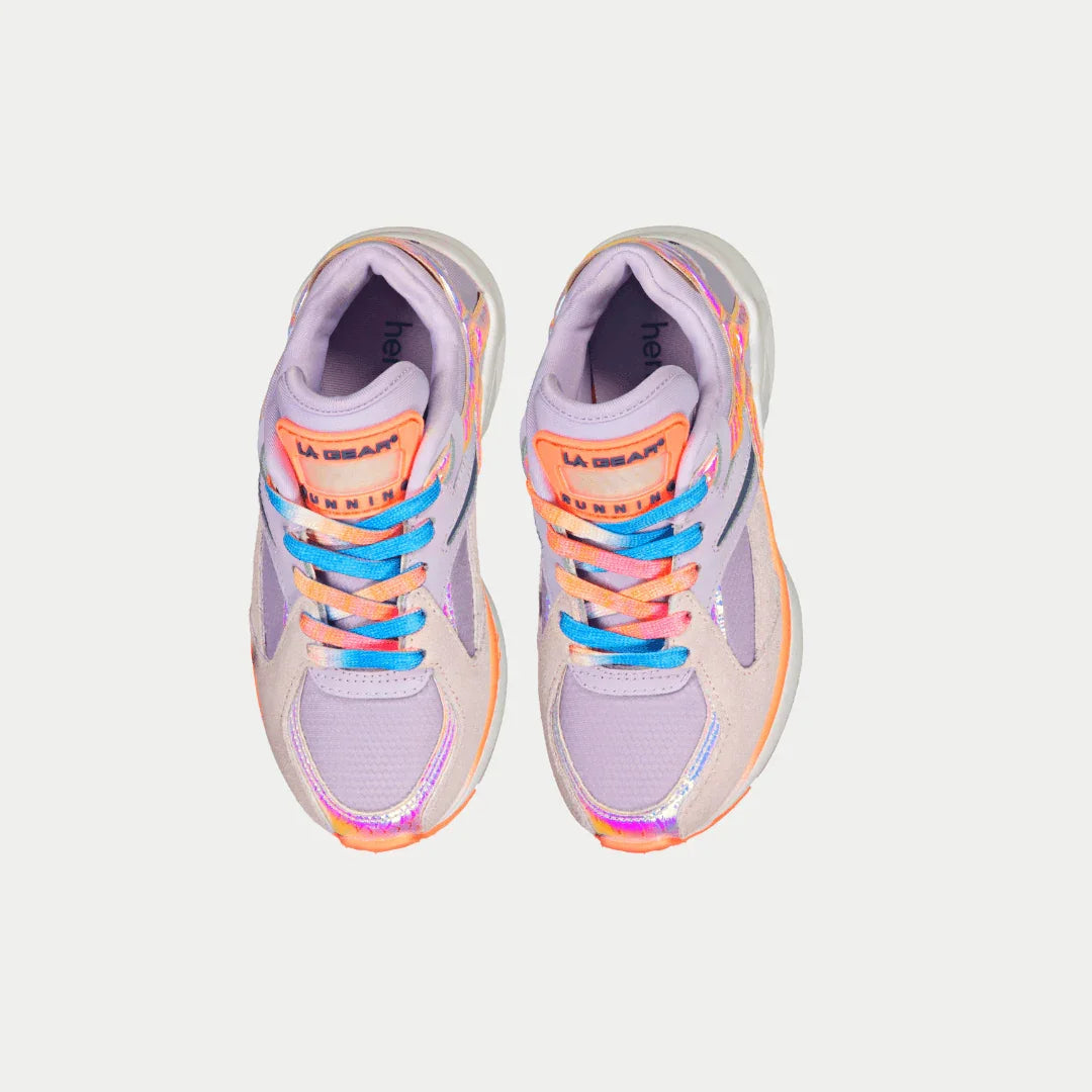 LA Gear Kids Catapult Light-Up Lowtop | Purple x Orange