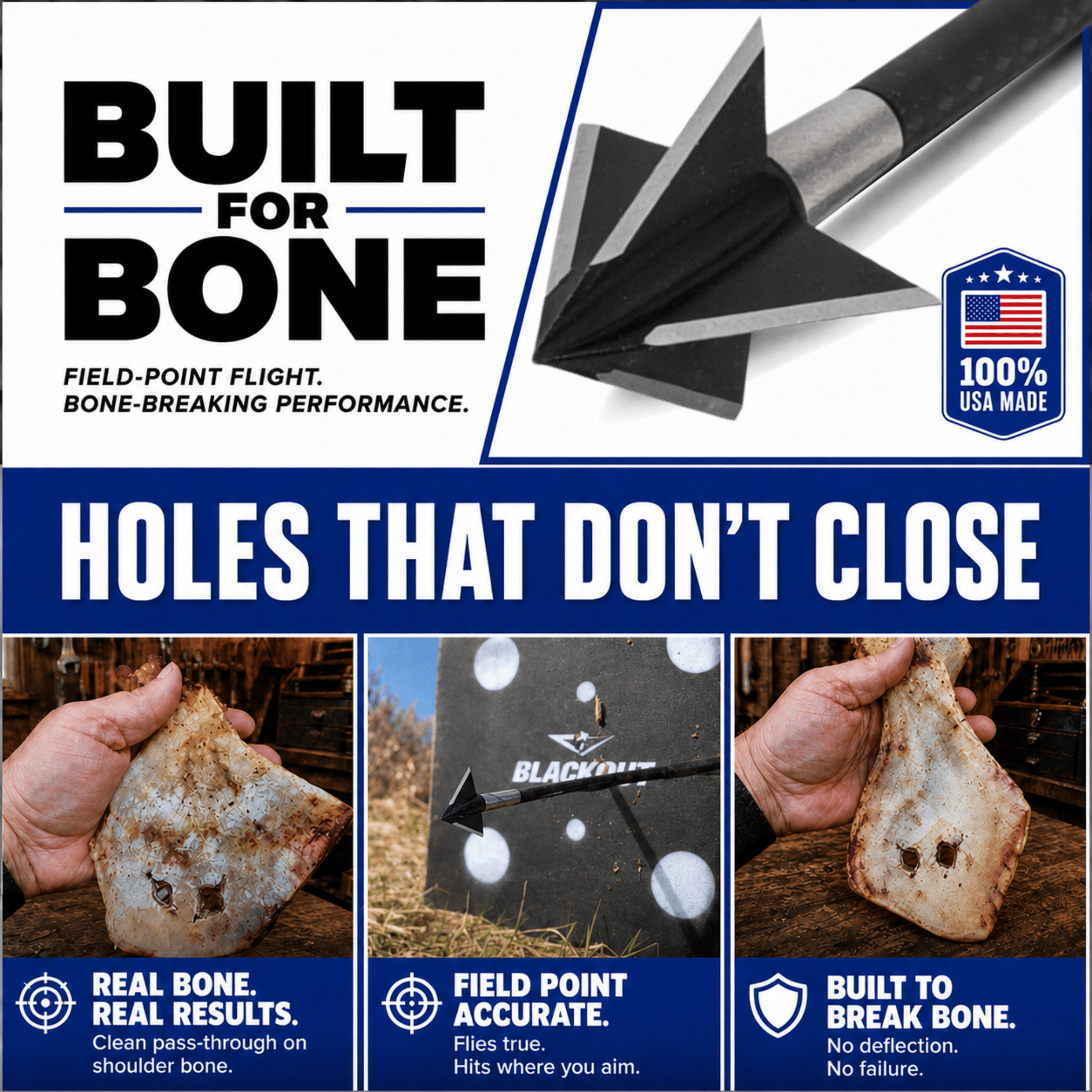 TOTA | 100 grain broadhead | 1-inch solid | fixed blade