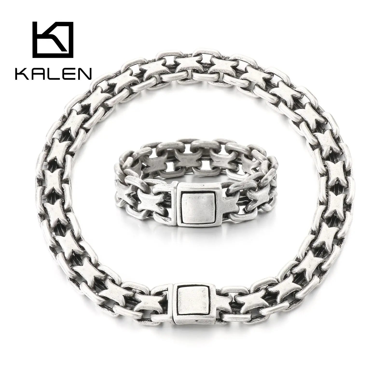 20mm Vintage Cast Handmade Chain Bracelet & Necklace For Men - Stainless Steel 316L - KS216369-KJX